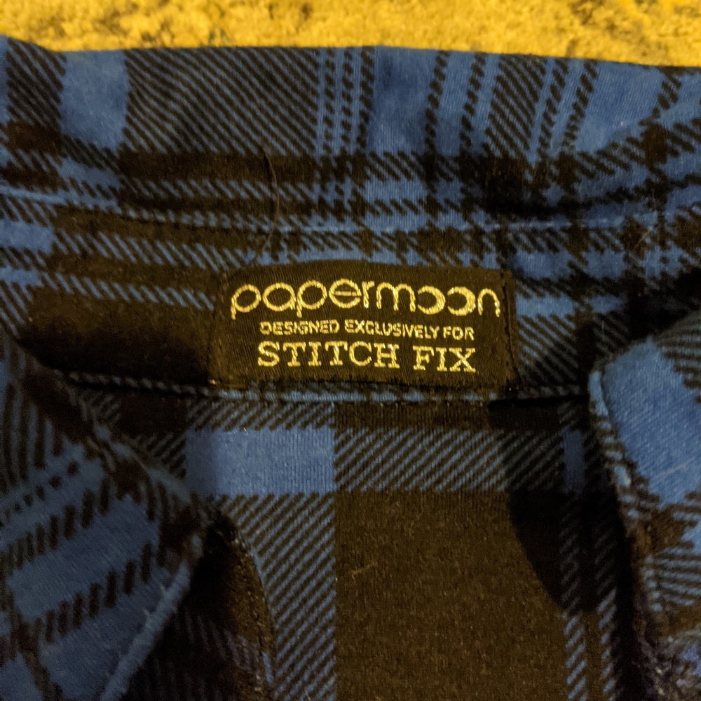 Blue gingham button down - Picture 3 of 3
